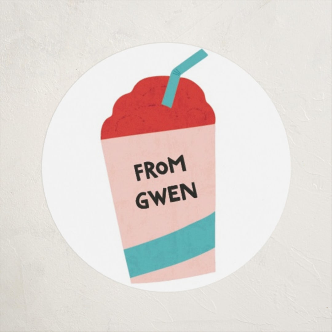 "Slush a Good Friend" - Custom Stickers in Cherry by Erica Krystek - Front