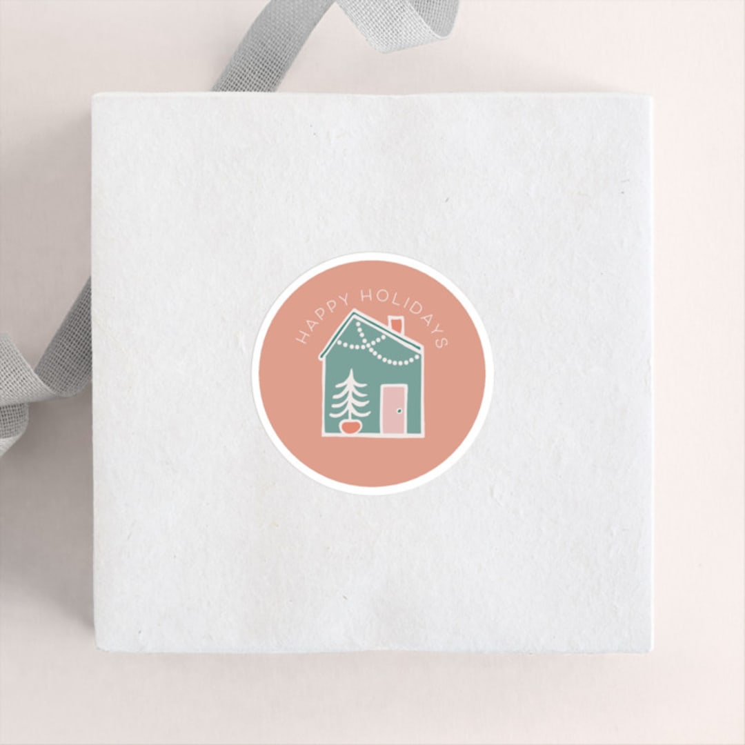 "Holiday Streets" - Custom Stickers in Spice Drops by Charter Oaks Creative - Front