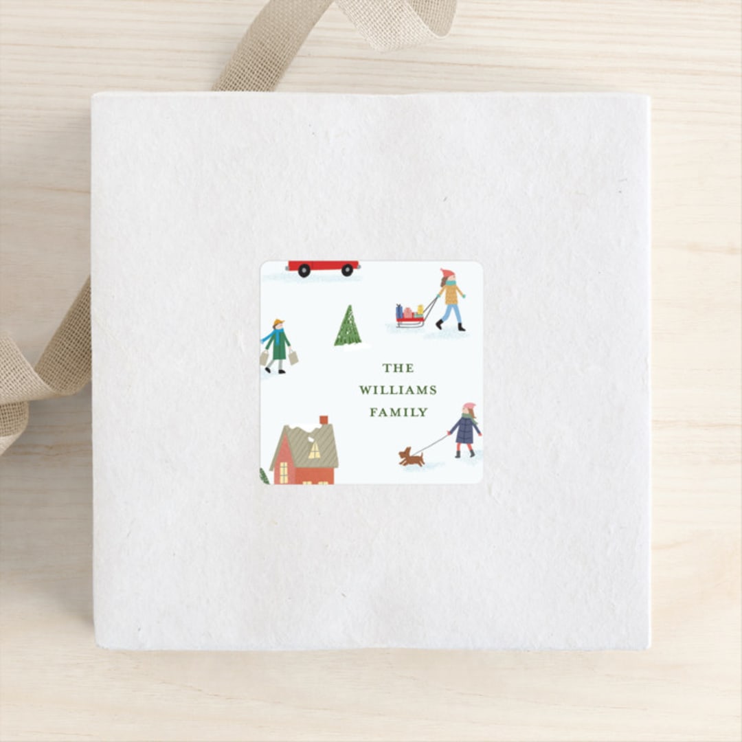 "winter town" - Custom Stickers in Frost by Elizabeth Bishop - Front