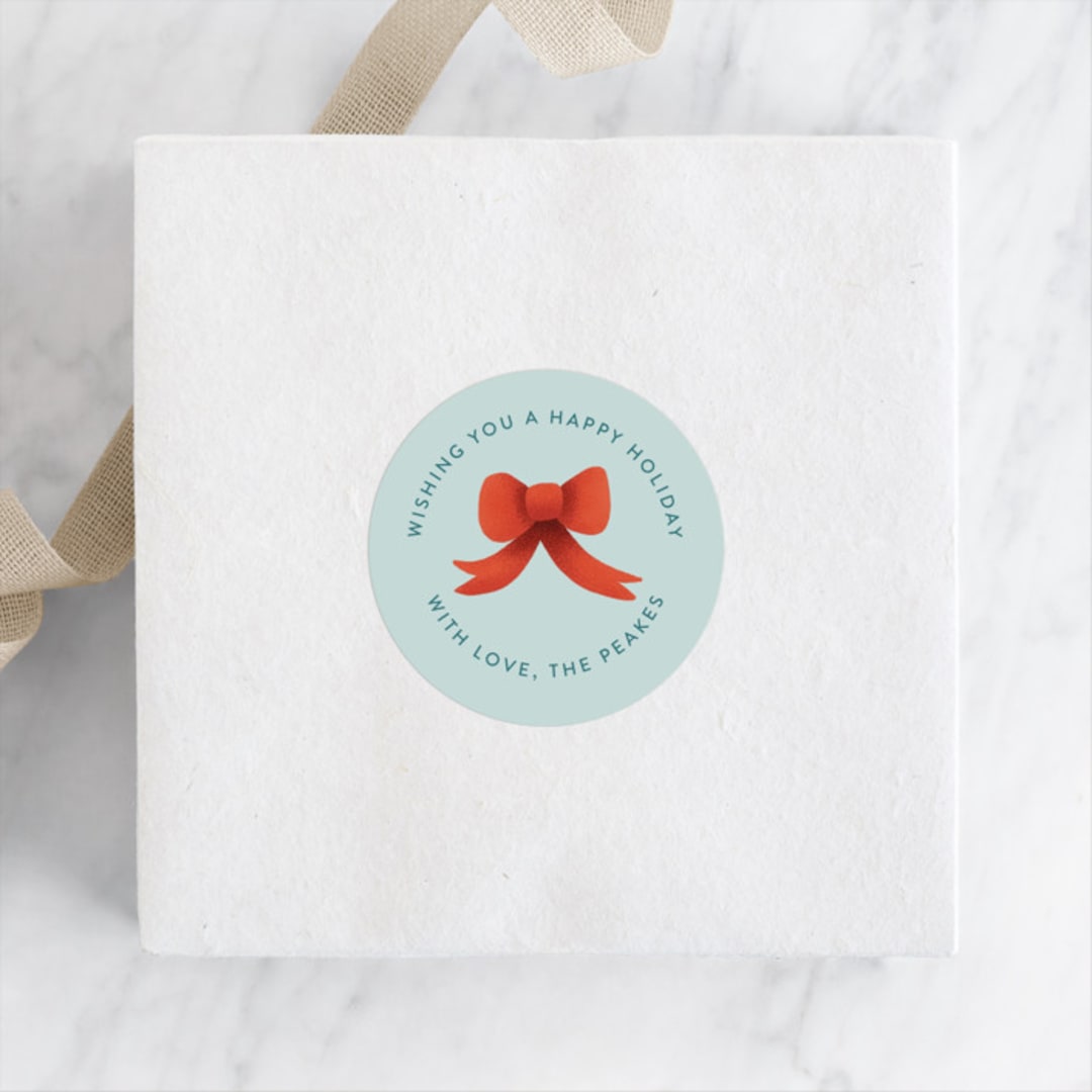 "Bark! The Herald Angel Sing" - Custom Stickers in Sky Blue by Ana Peake - Front