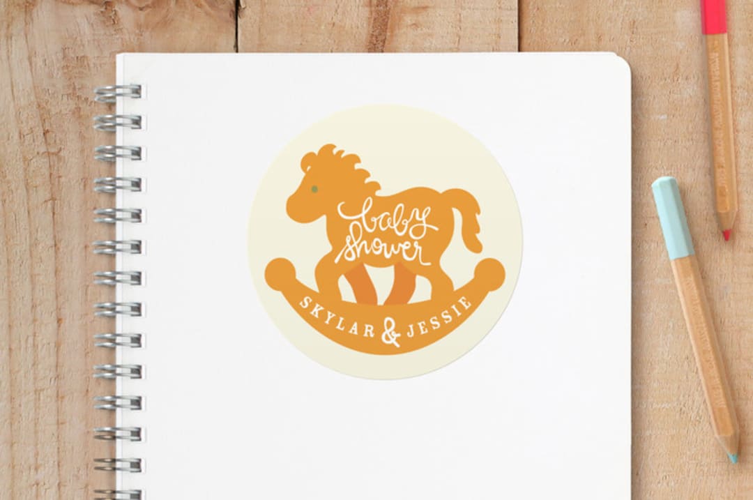 "Rockabye" - Custom Stickers in Tangerine by Betta - Front