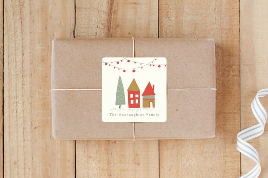 "A Merry Little Christmas" - Custom Stickers in Retro by Sandy Gervais - Front