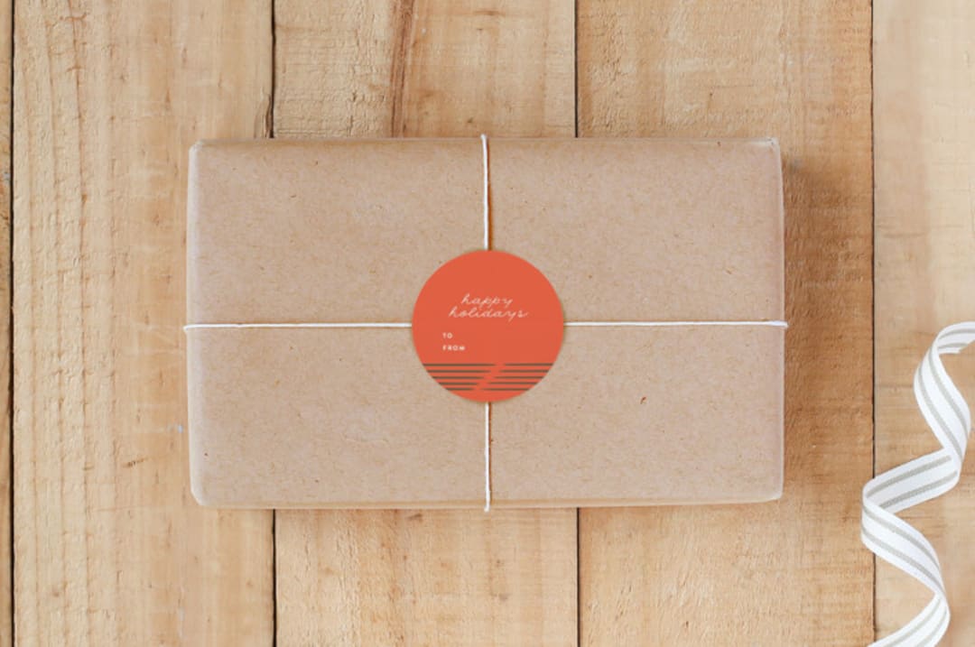 "Lines and Dots" - Custom Stickers in Persimmon by Tanya Lee of Frooted Design - Front