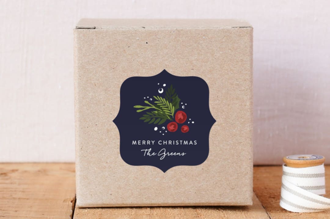 "Berries and Greens" - Custom Stickers in Holly Berry by Amy Payne - Front