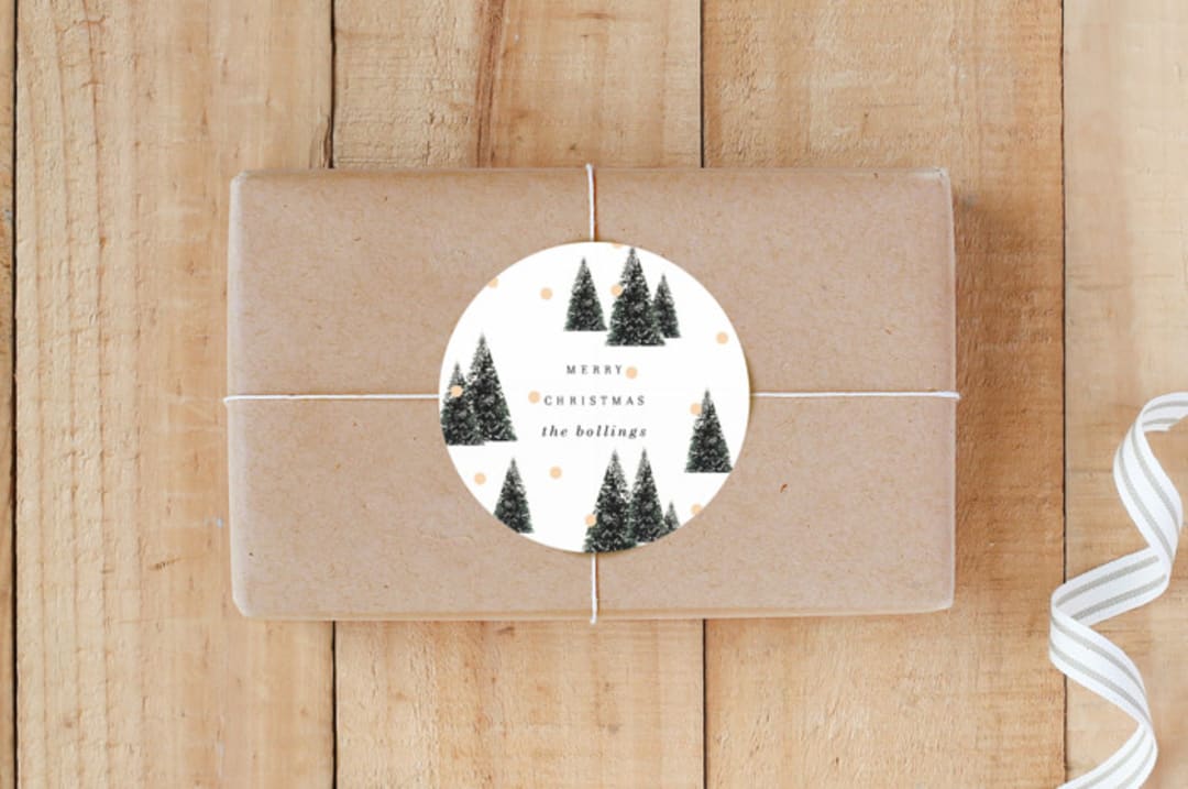 "flocked forest" - Custom Stickers in Snow by Baumbirdy - Front