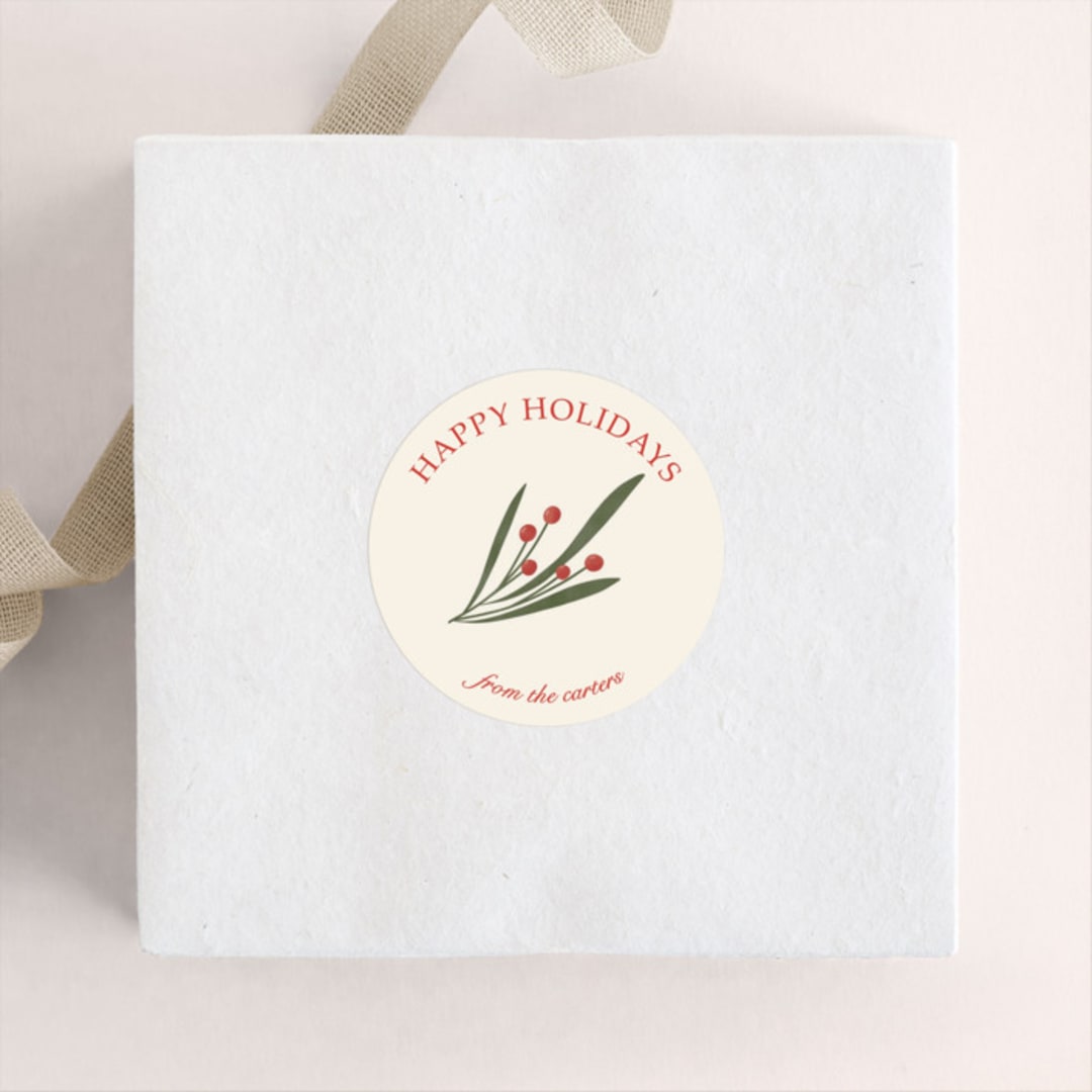 "Merry Mistletoe 3" - Custom Stickers in Greenery by On Friday We - Front