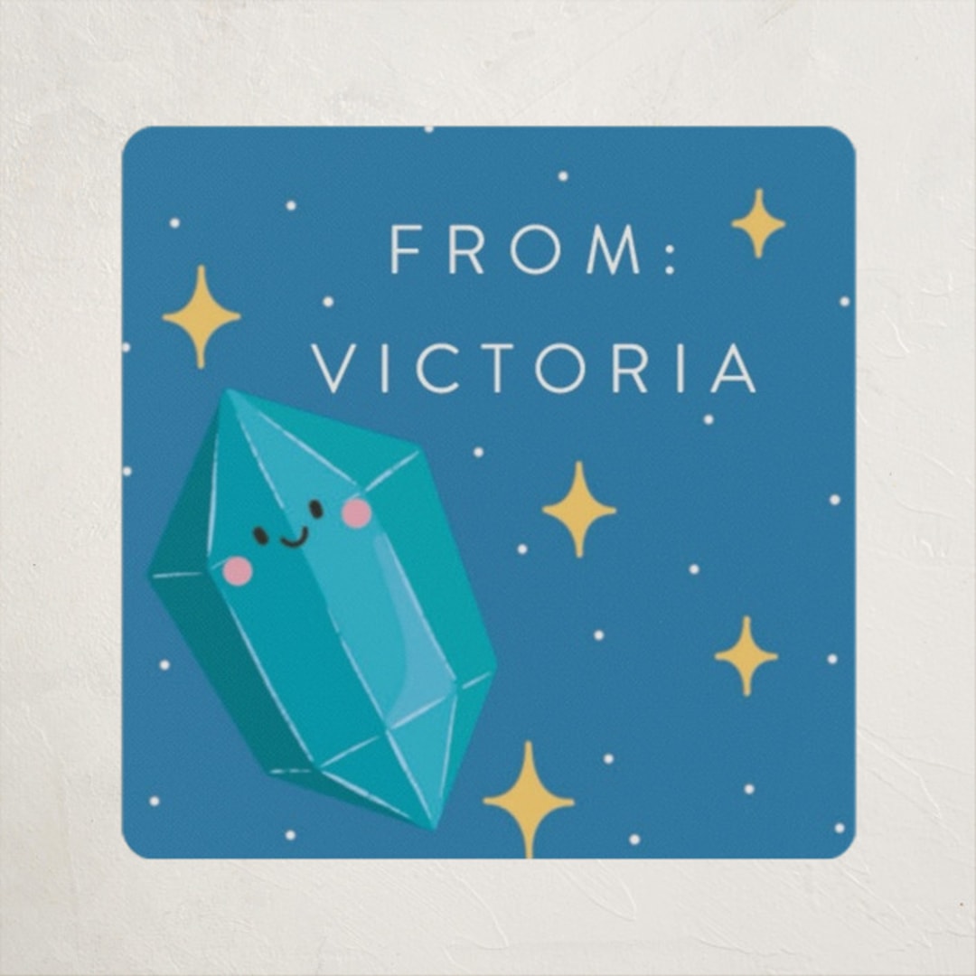 "Crystal Gems" - Custom Stickers in Sapphire by Diana Pinnell - Front