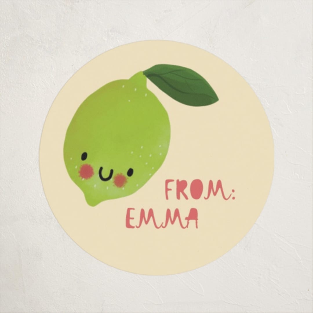 "Lime Zestie" - Custom Stickers in Lime by Caroline Harberd - Front