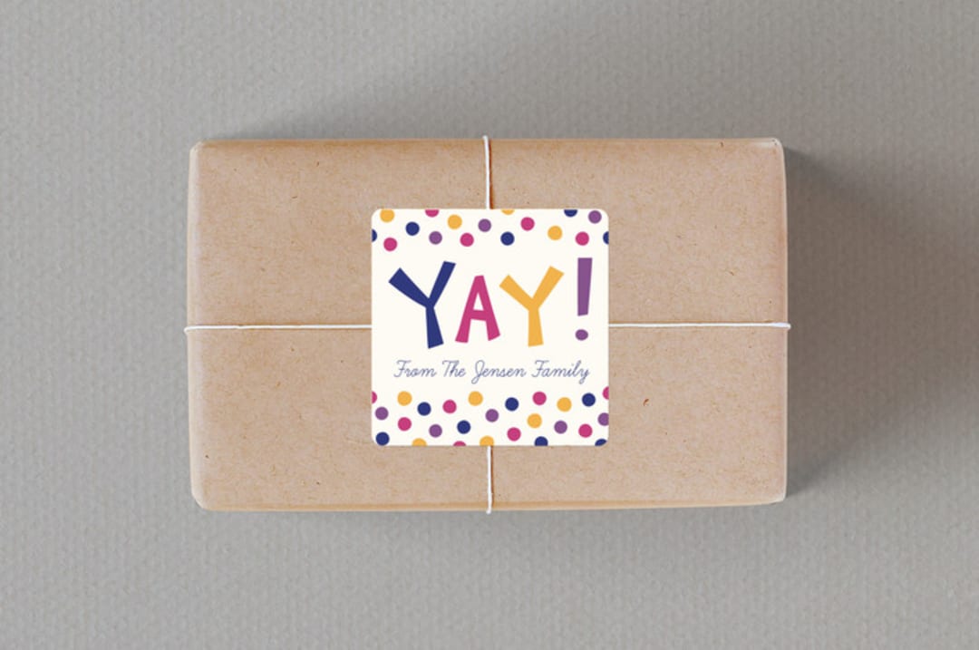 "Yay!" - Custom Stickers in Jewel by Kacey Kendrick Wagner - Front