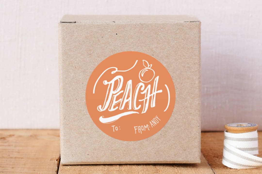 "Peach" - Custom Stickers in Peach by KirstenEva - Front