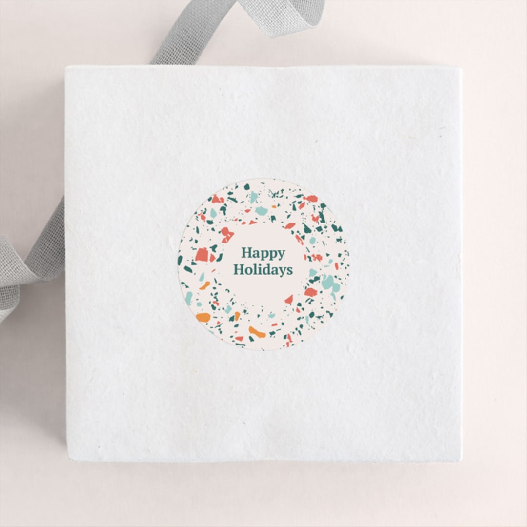 "Christmas Terrazzo 2" - Custom Stickers in Forest Shades by Claire Iglesias - Front
