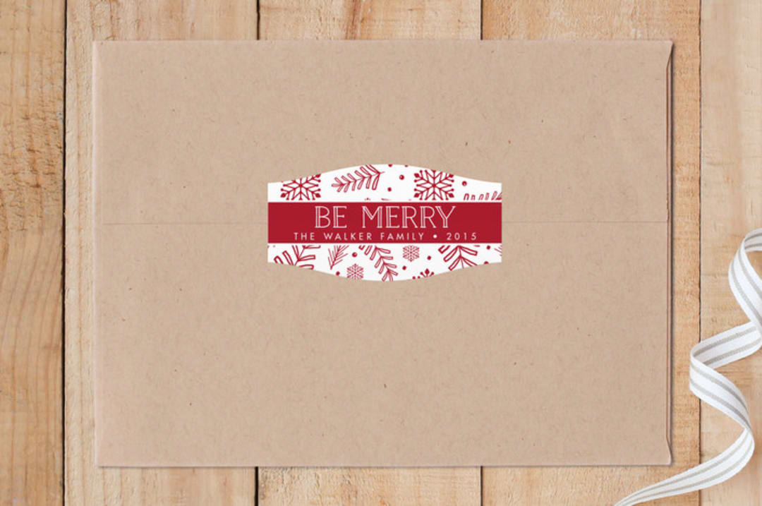 "Handdrawn Holiday" - Custom Stickers in Strawberry by Beth Schneider - Front