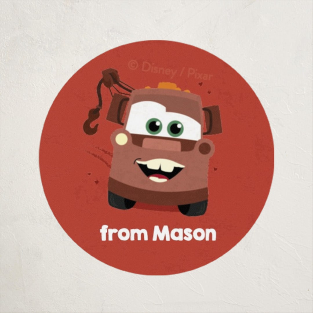"Disney and Pixar's Cars To My Tows" - Custom Stickers in Rust by Erica Krystek - Front