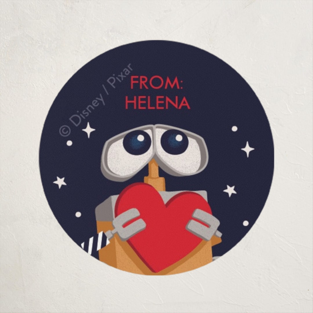 "Disney and Pixar's Wall-E and Eve" - Custom Stickers in Navy by tinaleeart - Front
