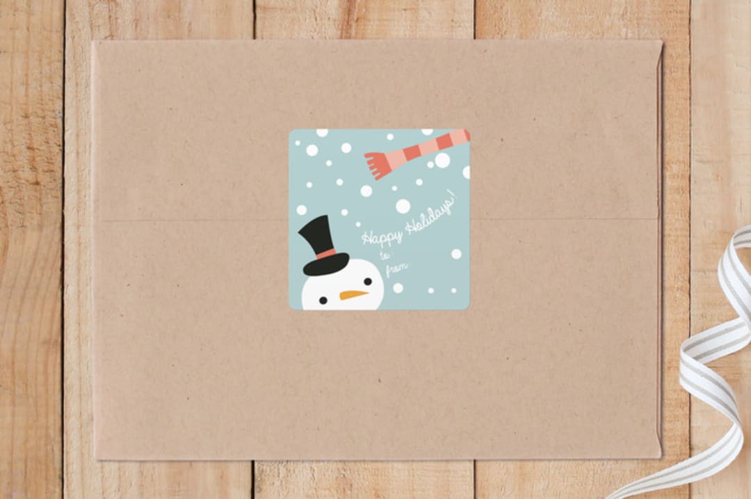 "Snowy Snowman" - Custom Stickers in Sky Blue by Sheila Sunaryo - Front