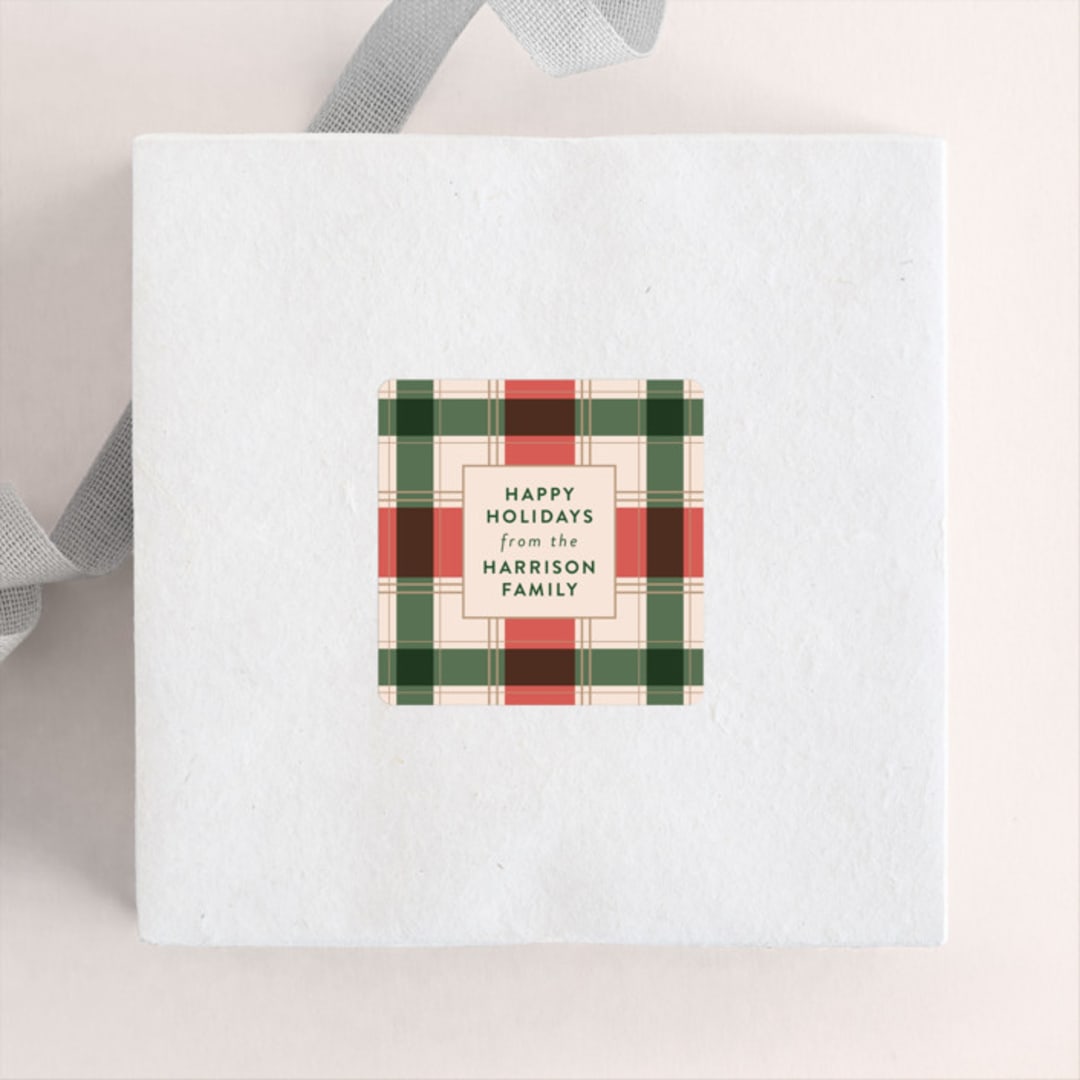 "Pub Plaid" - Custom Stickers in Classic by Erin L. Wilson - Front