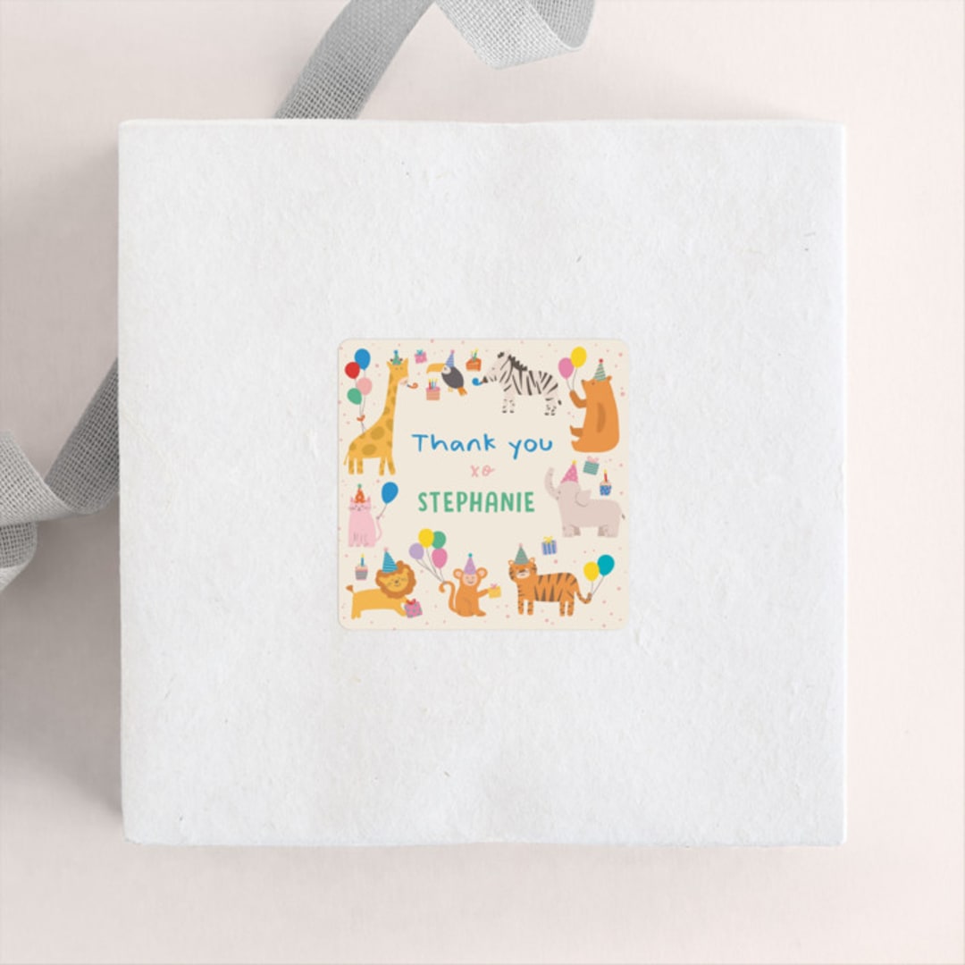 "its Party time" - Custom Stickers in Brights by Creo Study - Front