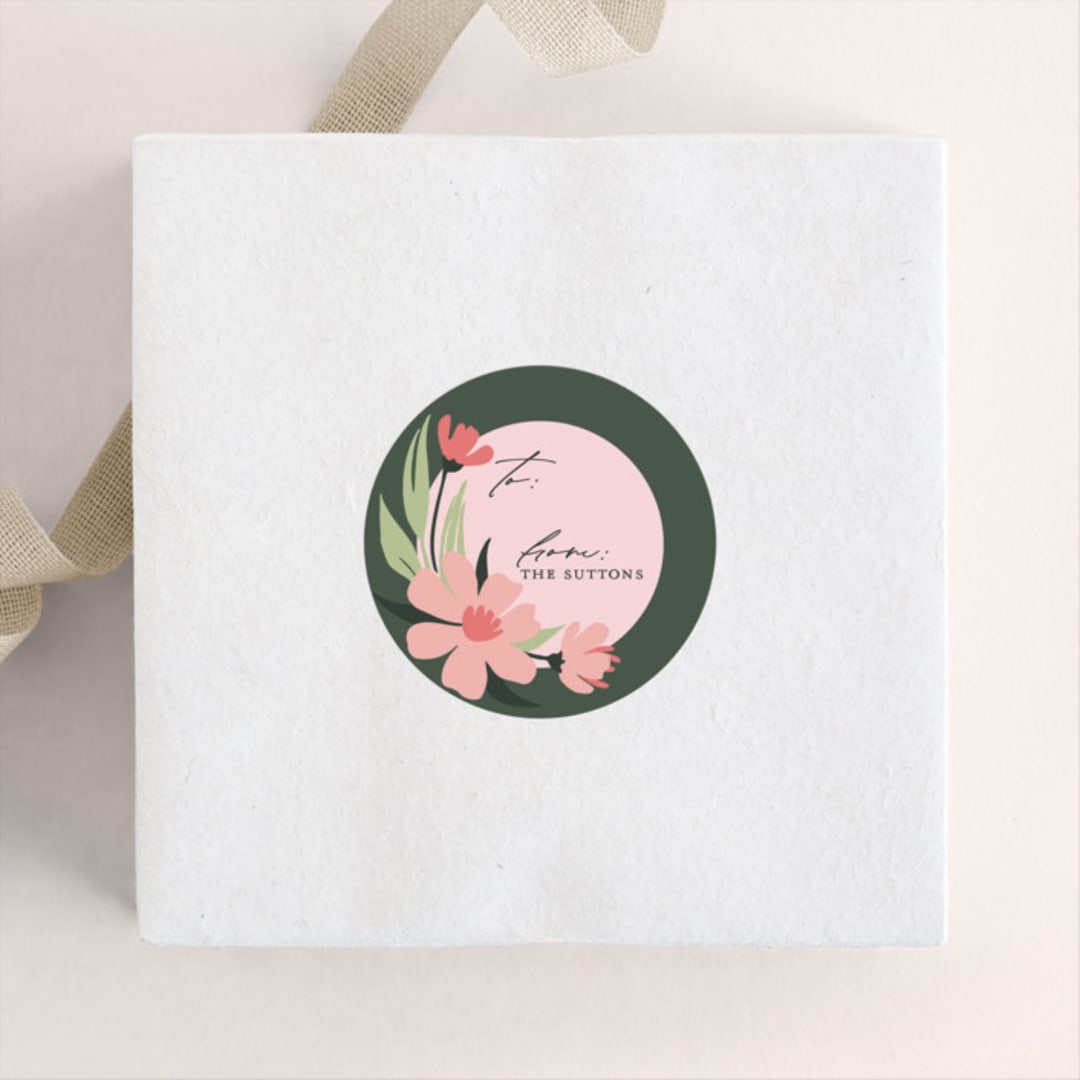 "Floral Abundance" - Custom Stickers in Moss by Charter Oaks Creative - Front