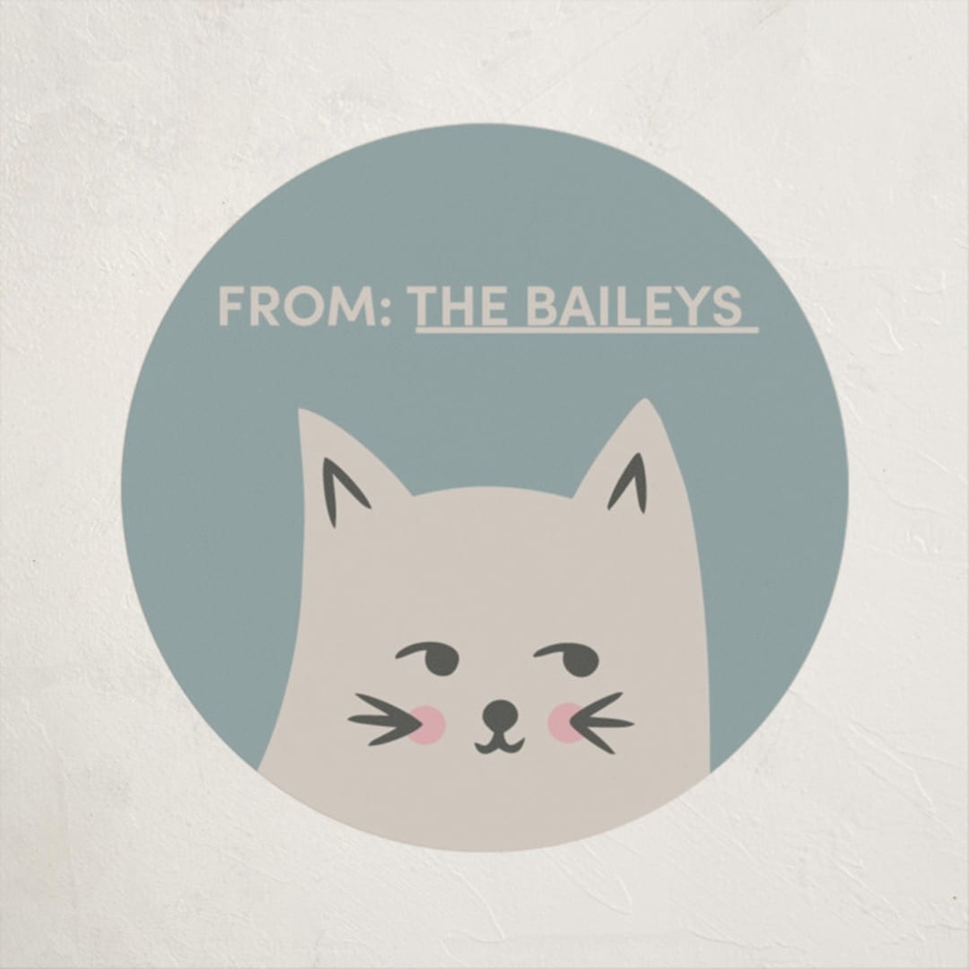 "White Cats Parade" - Custom Stickers in Periwinkle by The Minty Elephant - Front