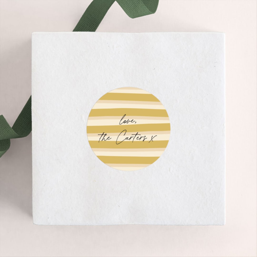 "Ribbon Stripe" - Custom Stickers in Sunshine by Pippa Shaw - Front