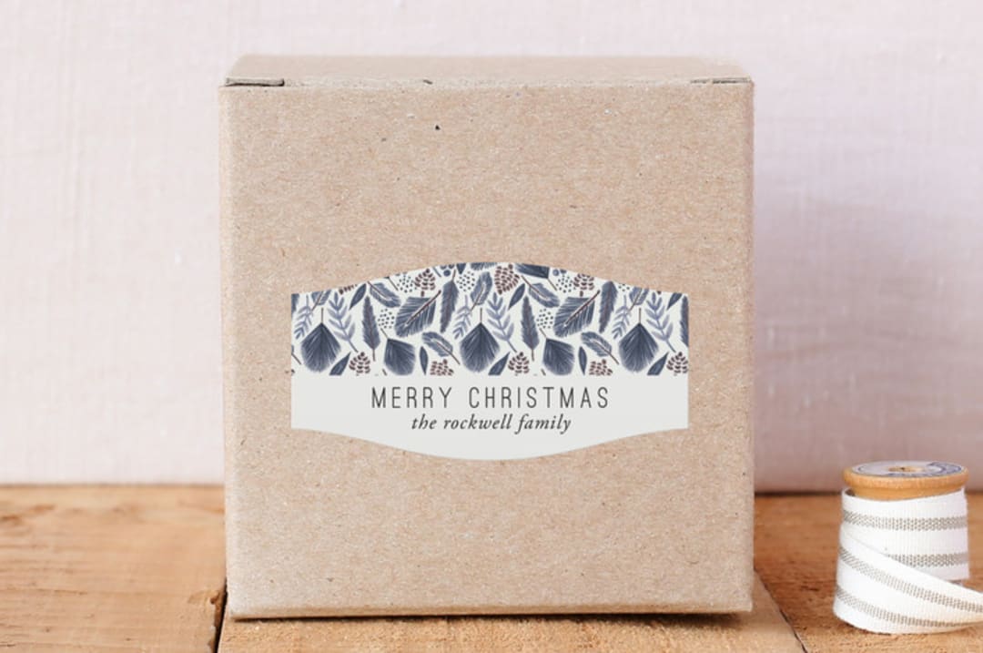 "Navy Pine" - Custom Stickers in Navy by Beth Schneider - Front