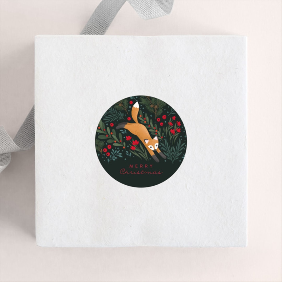 "Festive Animals" - Custom Stickers in Charcoal by Shannon Chen of Four Wet Feet Studio - Front