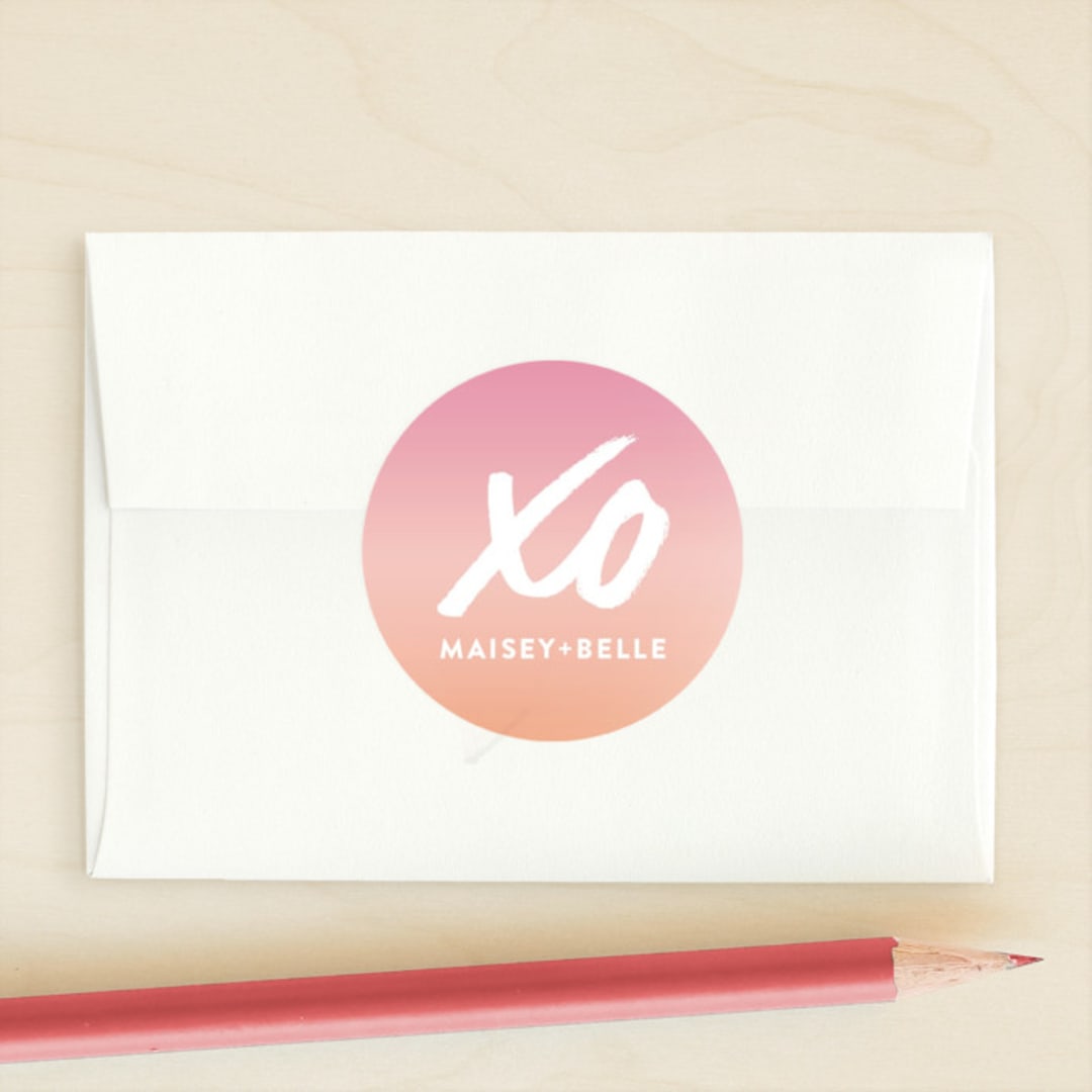 "Candy Colored" - Custom Stickers in Peach by Jessie Steury - Front