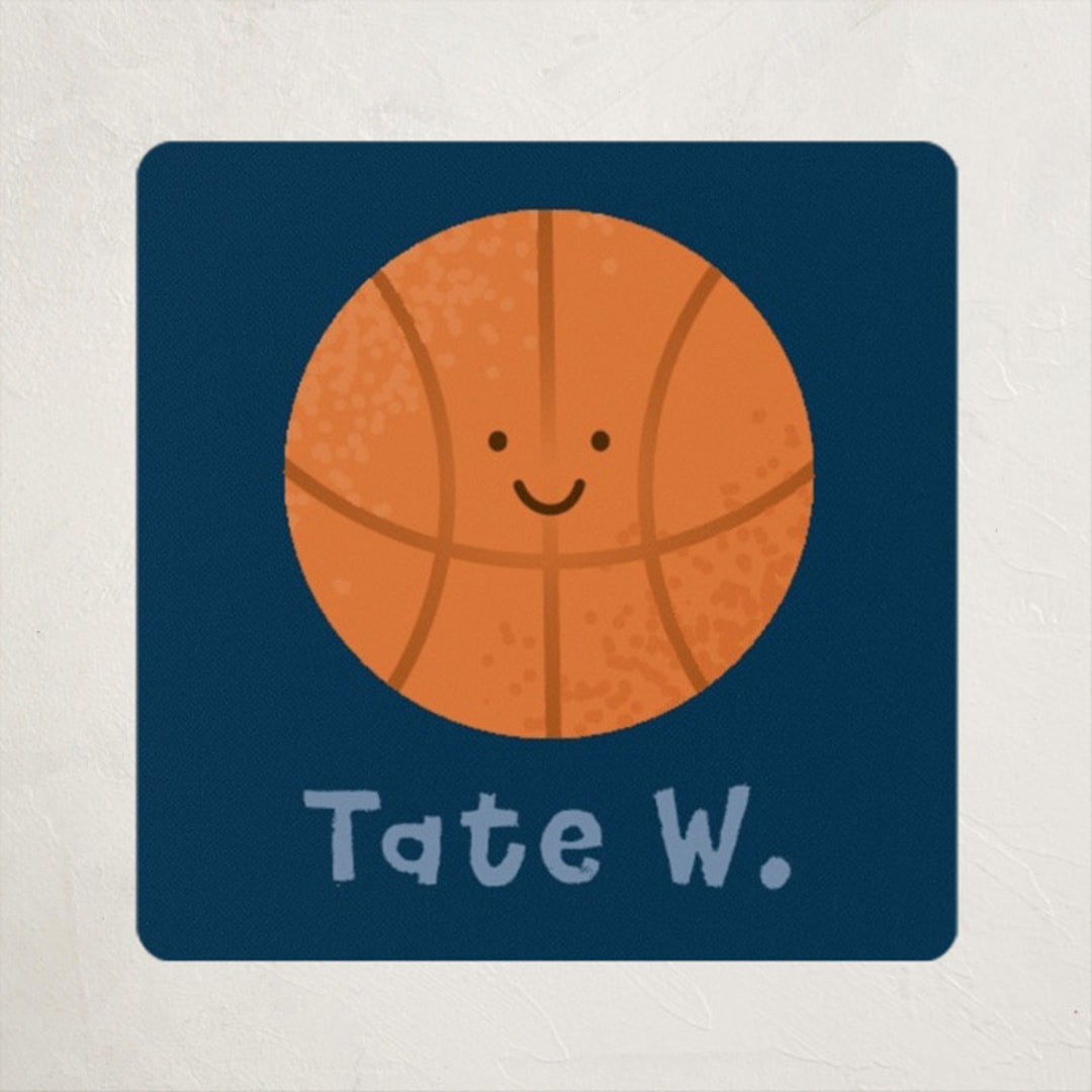 "Basketball Swish" - Custom Stickers in Navy by Kacey Kendrick Wagner - Front