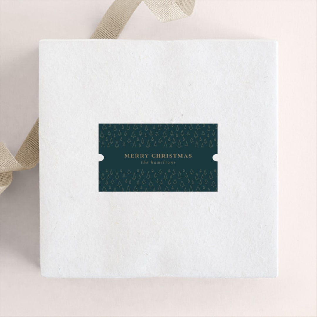 "Outlined Forest 1" - Custom Stickers in Dark Teal by Iveta Angelova - Front