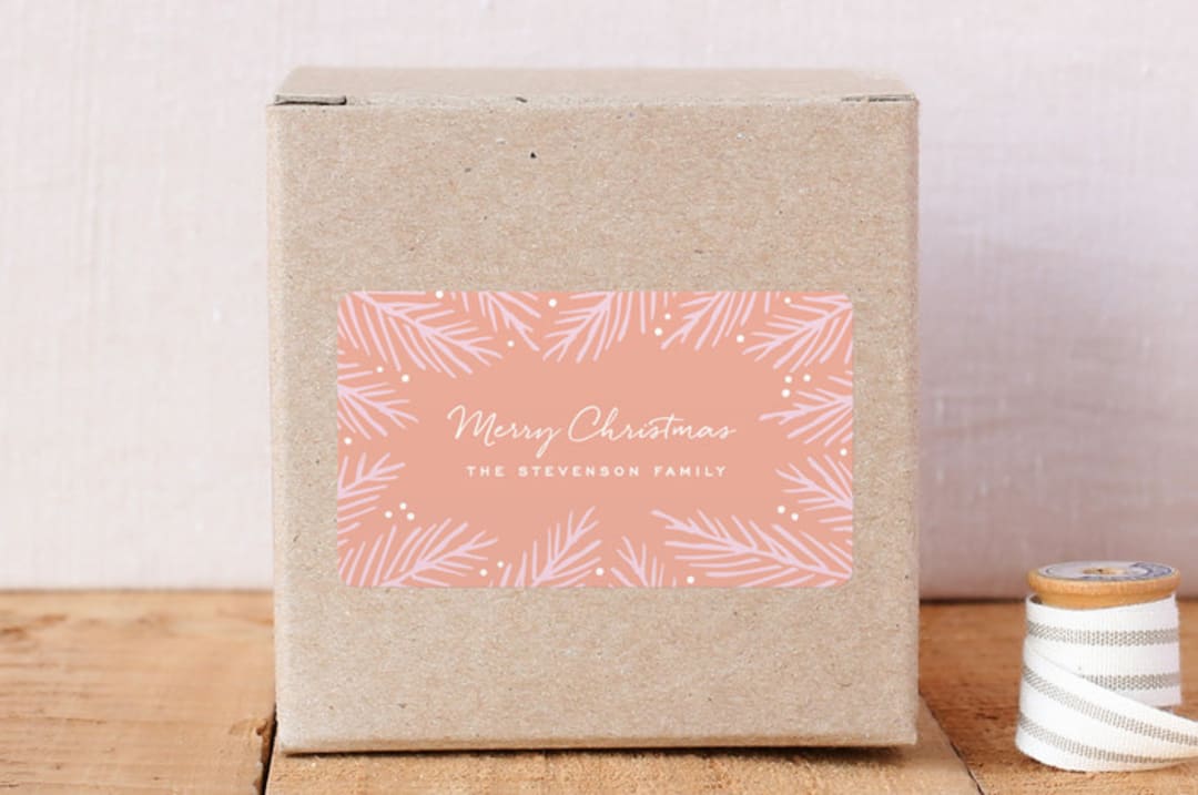 "Pretty Pine" - Custom Stickers in Think Pink by Hooray Creative - Front