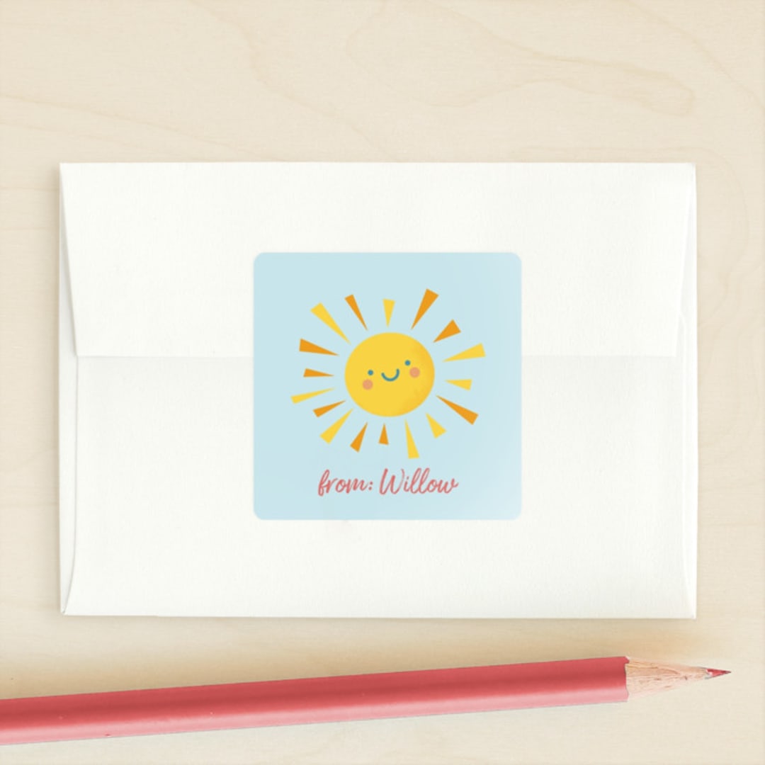 "Ray of Sunshine" - Custom Stickers in Sky by Heather Francisco - Front