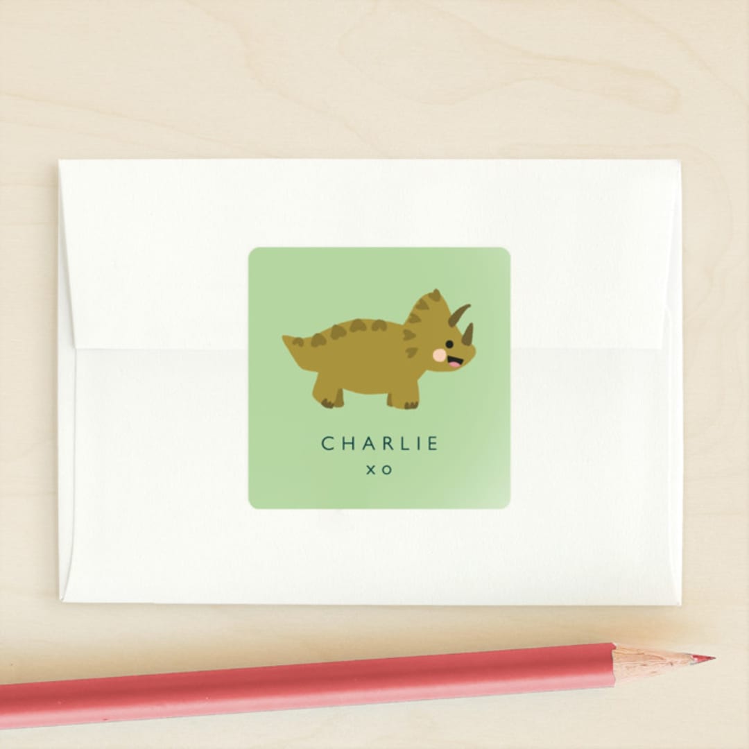 "Roar-some" - Custom Stickers in Fern by Hudson meet Rose - Front