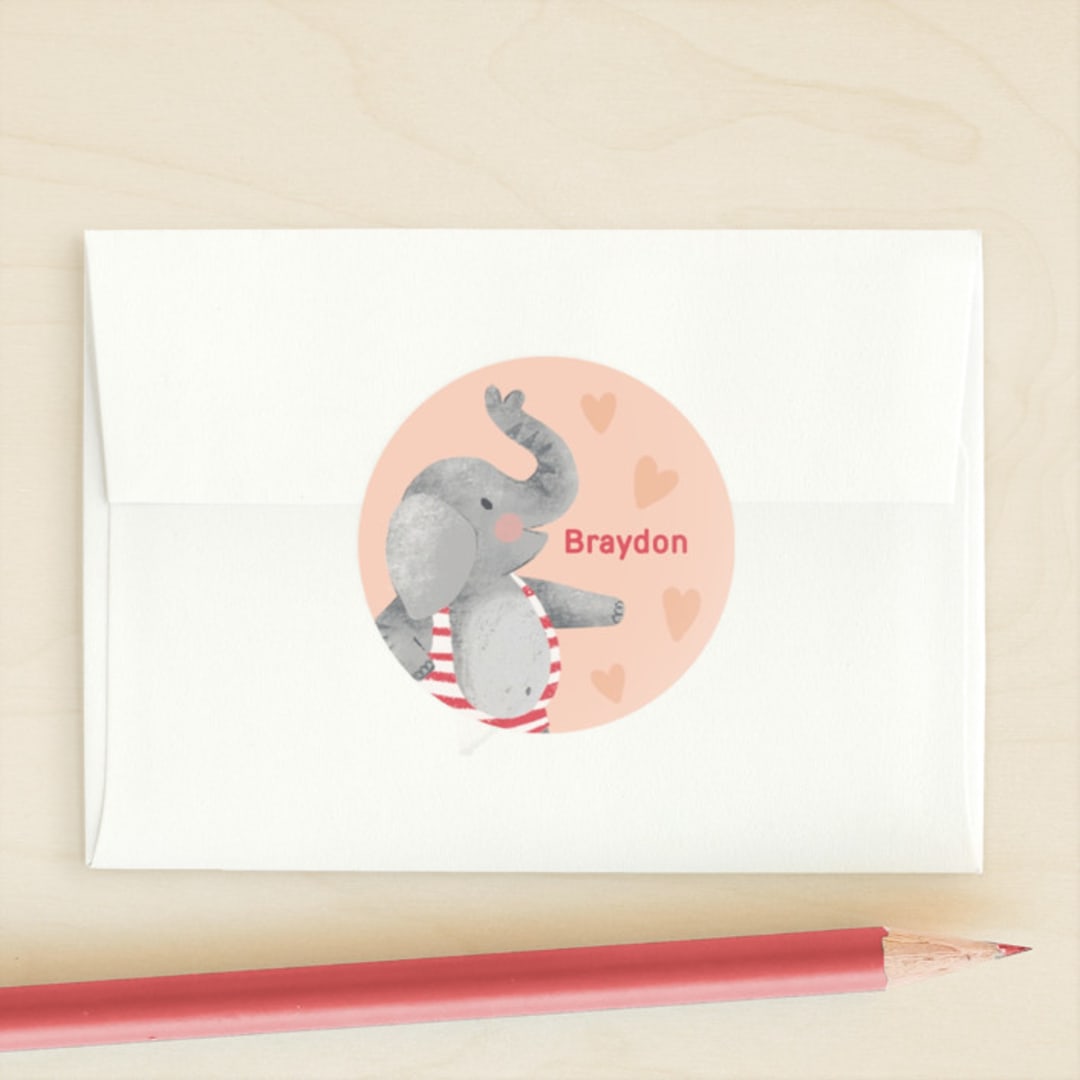 "I Like You A Ton" - Custom Stickers in Peach by Alice Nelen - Front