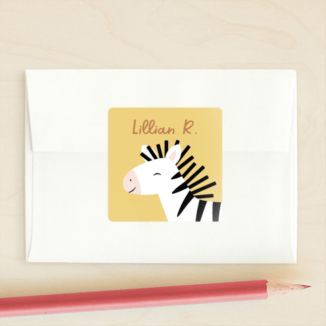 "Happy Zebra" - Custom Stickers in Honey by Kacey Kendrick Wagner - Front