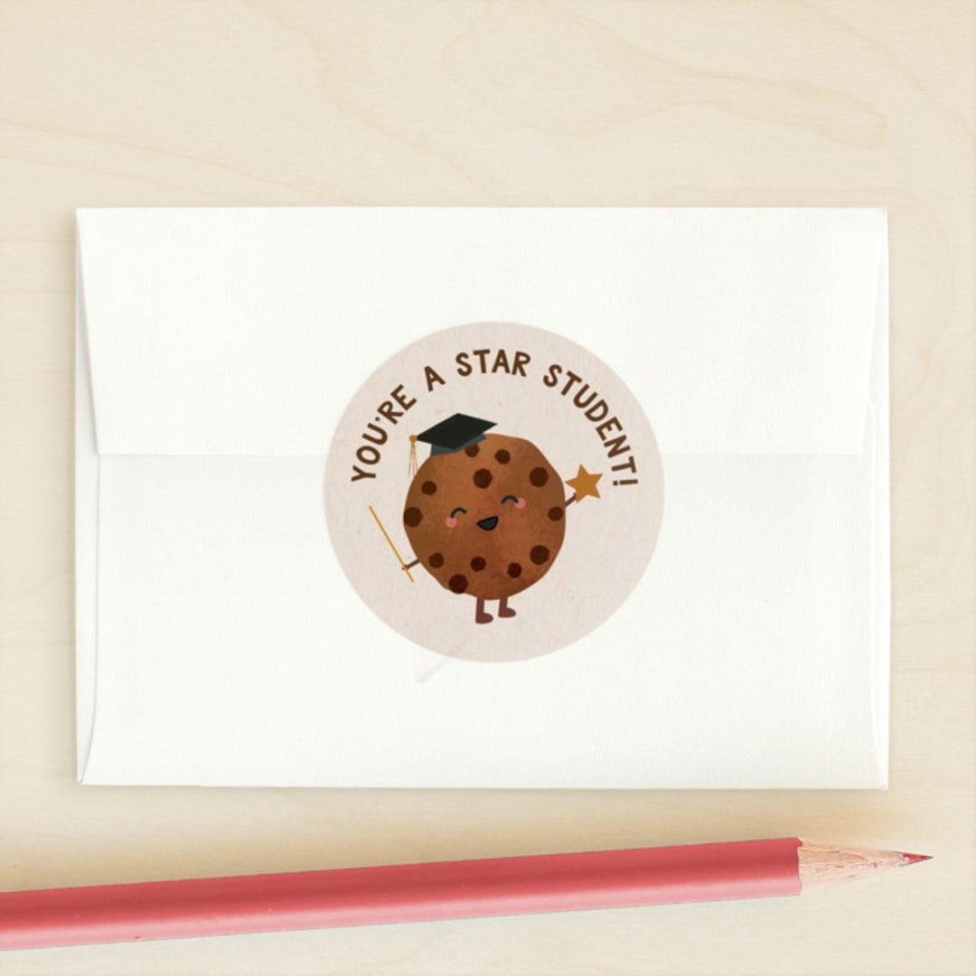 "Smart Cookie" - Custom Stickers in Cocoa by Jennifer Lew - Front