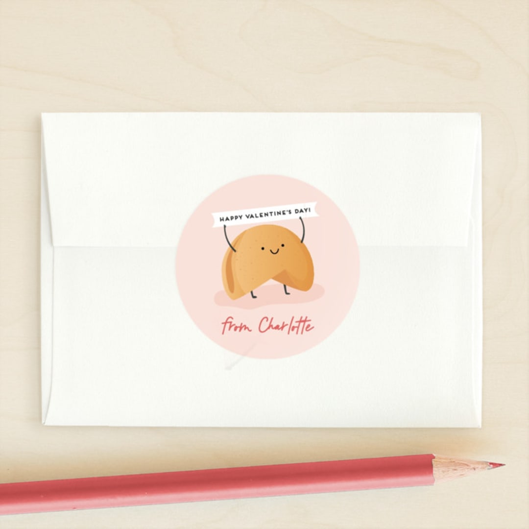 "Fortunate" - Custom Stickers in Cotton Candy by Erica Krystek - Front