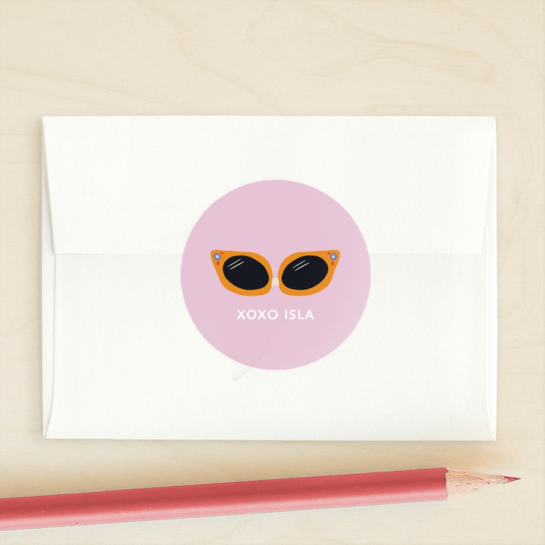 "You're a cool cat." - Custom Stickers in Lilac by Calee A.H. Cecconi - Front