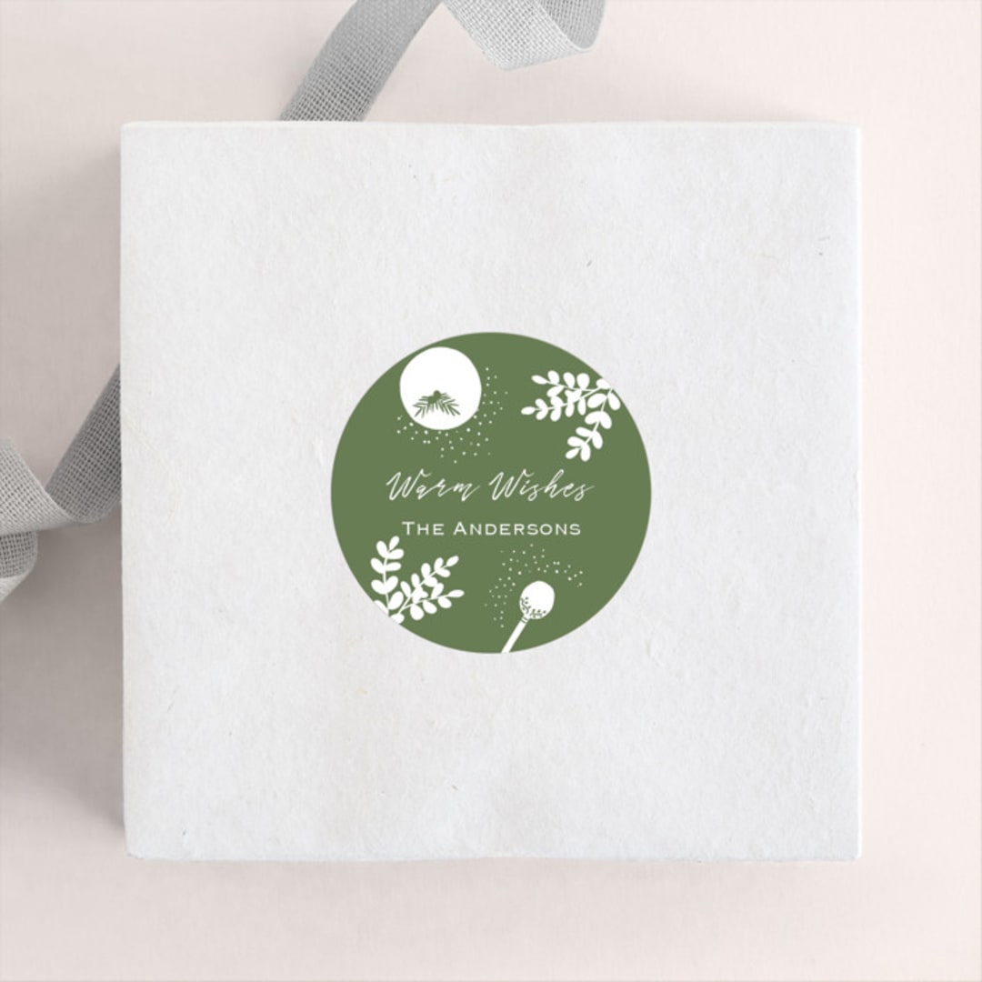 "A Baker's Holiday" - Custom Stickers in Evergreen by Jaclyn Ruble - Front