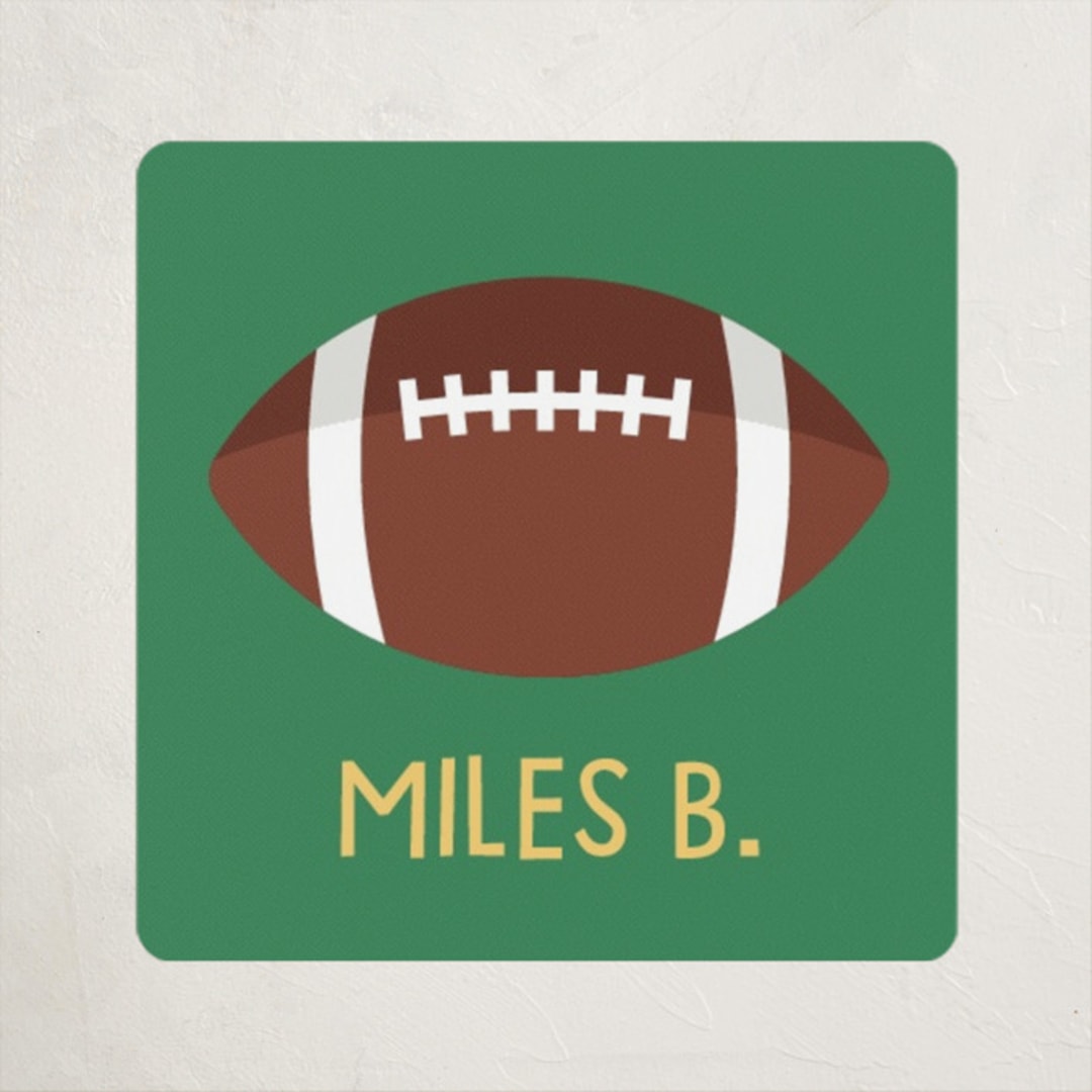 "Football Fan" - Custom Stickers in Crimson by Kacey Kendrick Wagner - Front