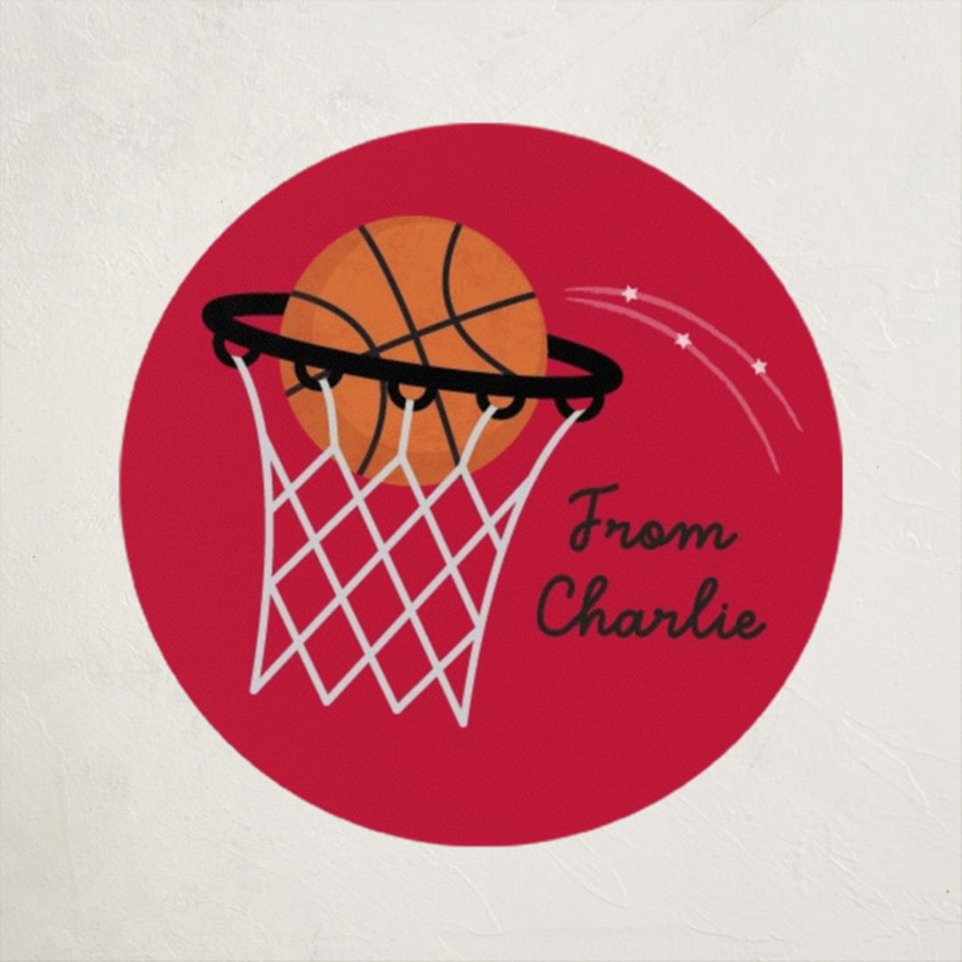 "Best Swishes" - Custom Stickers in Cherry by Erica Krystek - Front