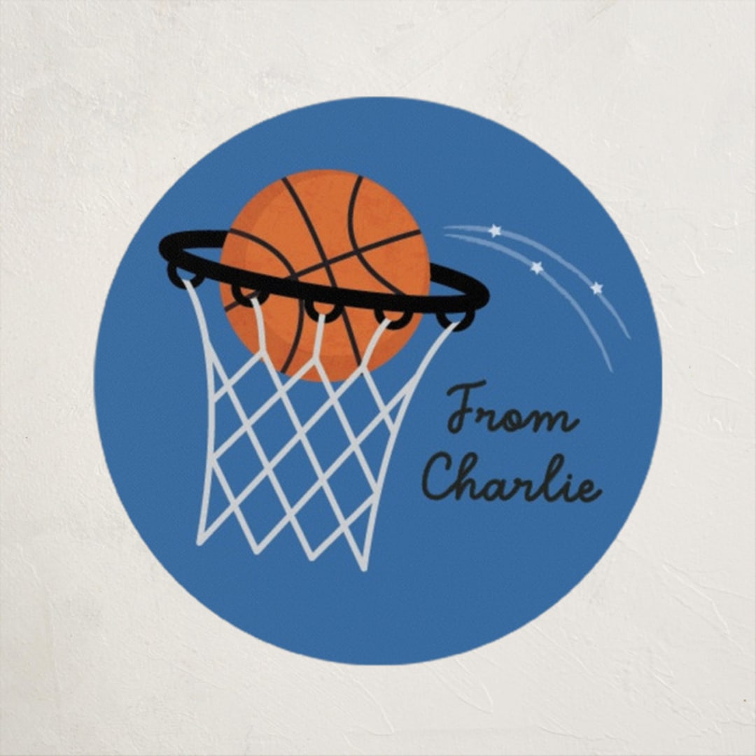 "Best Swishes" - Custom Stickers in Blueberry by Erica Krystek - Front