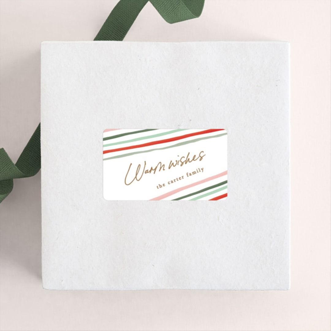 "Festive Lines" - Custom Stickers in Candy Cane by Creo Study - Front