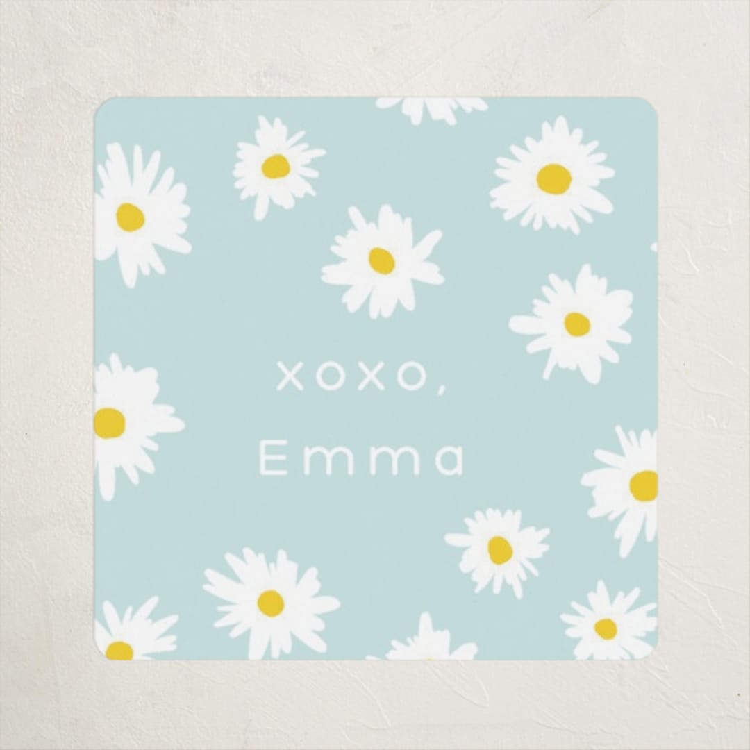 "Daisy" - Custom Stickers in Mint by Yaling Hou Suzuki - Front