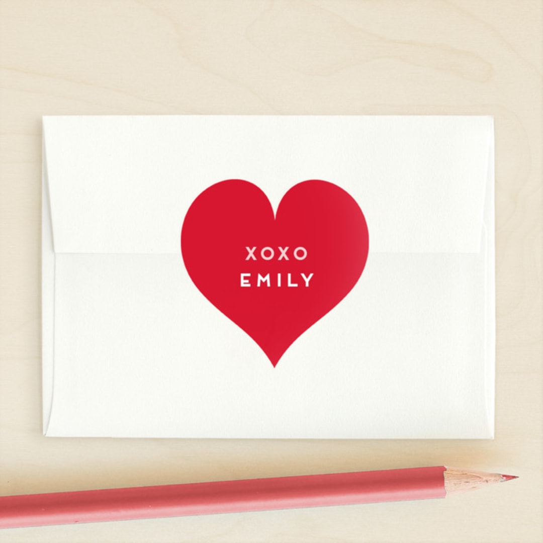 "Heart Script" - Custom Stickers in Petal by Snow and Ivy - Front