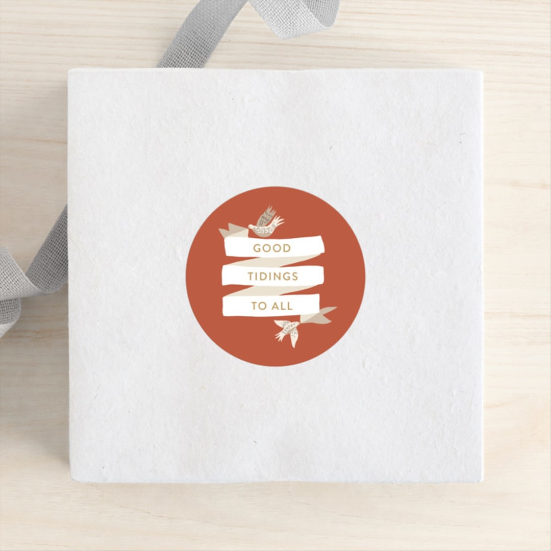 "Good Tidings" - Custom Stickers in Charcoal by Kiley Bennett - Front