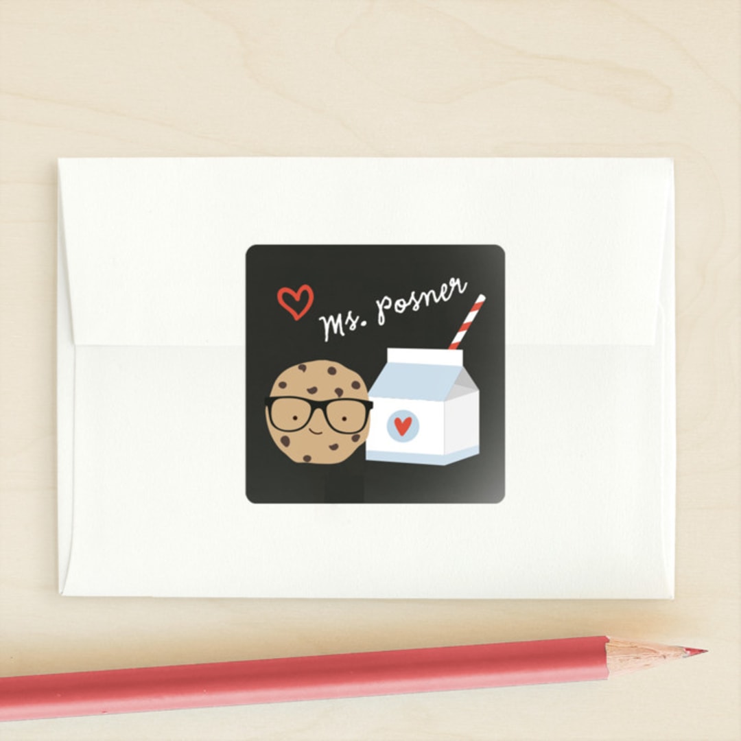 "Smart Cookie" - Custom Stickers in Chalkboard by Annie Holmquist - Front
