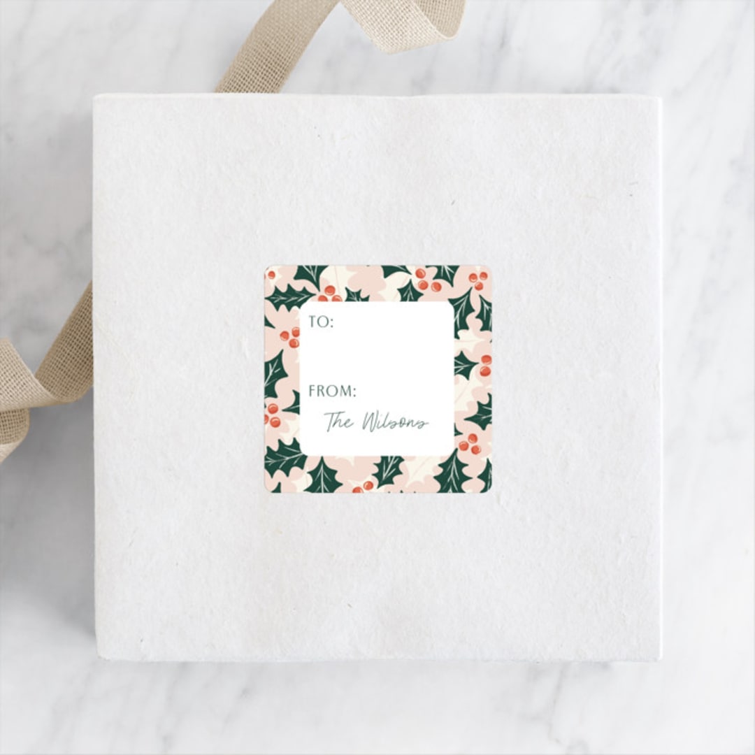 "Holiday leaves II" - Custom Stickers in Blush by Yaling Hou Suzuki - Front