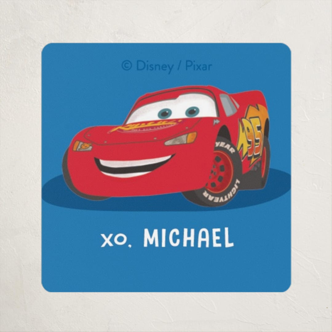 "Pixar's Race Car Wish" - Custom Stickers in Pond by Creo Study - Front