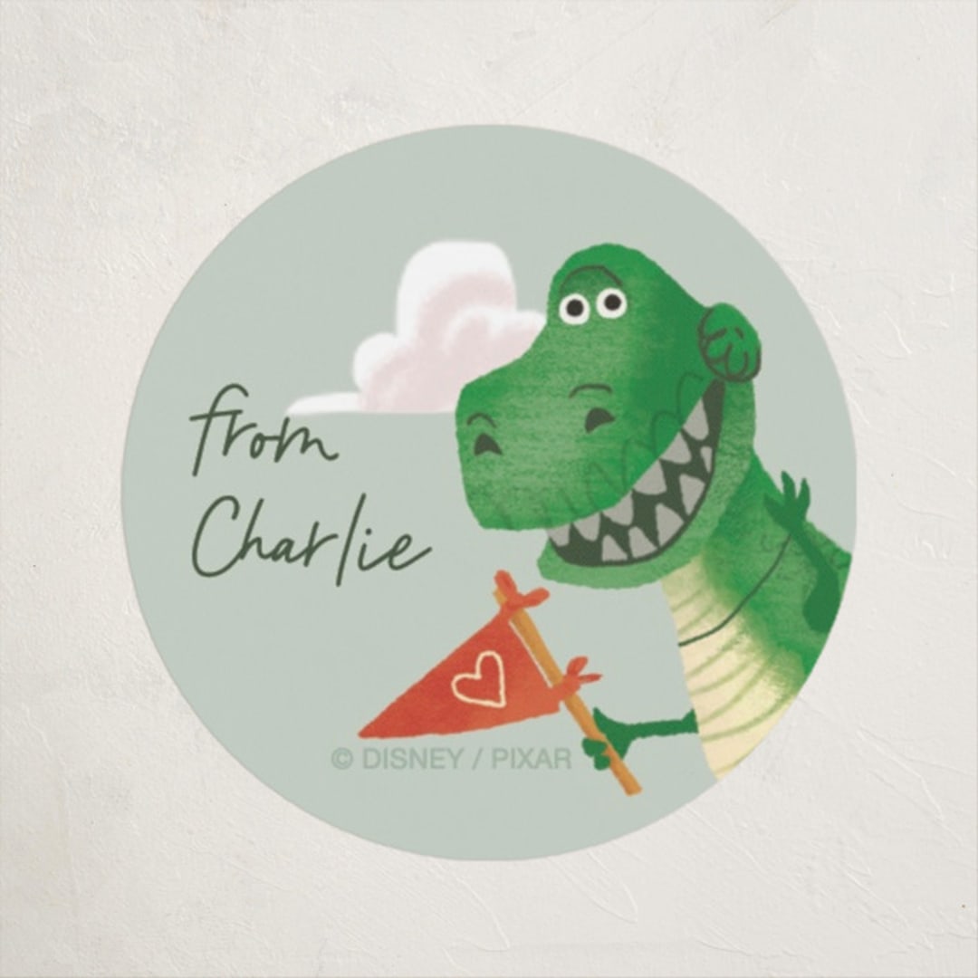 "Disney and Pixar Toy Story - Rex's Dinomite Friends" - Custom Stickers in Fossil Fog by Leia Matt - Front