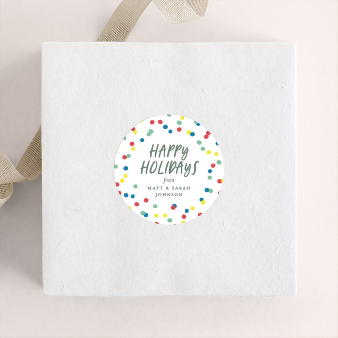 "Sledding Scene" - Custom Stickers in Mint by Meggy Masters - Front